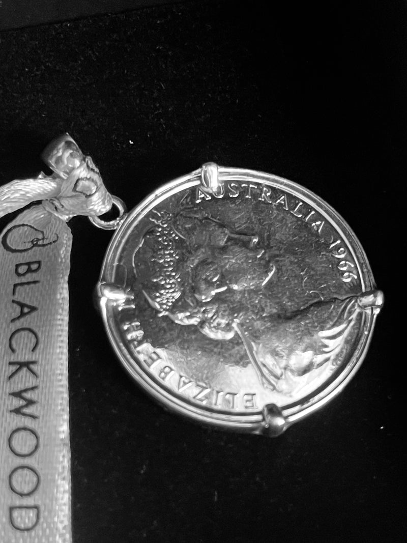 50 Cent Pendant Australian 1966 Original Coin FREE SHIPPING