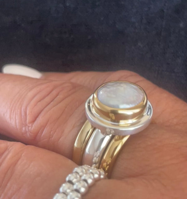 Two-tone Perla Ring  PREORDER