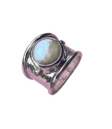 The Perla Ring: Hammered Sterling Silver & Freshwater Pearl Ring FREE  SHIPPING