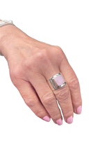 The Rosa Ring: Hammered Sterling Silver & Rose Quartz  FREE SHIPPING