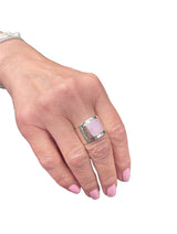The Rosa Ring: Hammered Sterling Silver & Rose Quartz Ring FREE SHIPPING