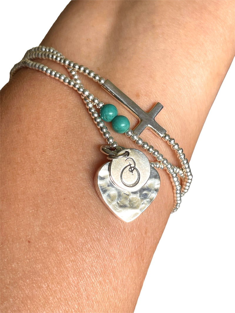 The Turchese Stack: Sterling Silver & Turquoise Bracelets FREE SHIPPING